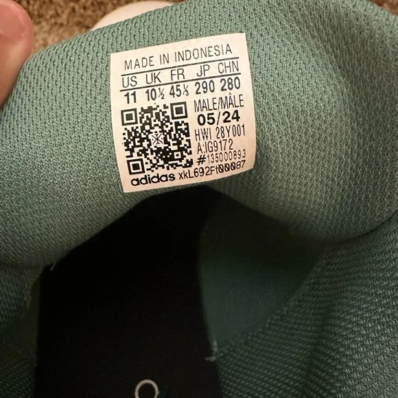 Adidas Teal and White Athletic Shoes Size 11 - Picture 4 of 6